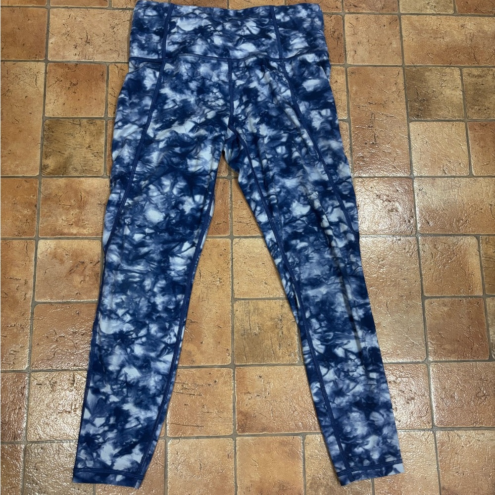 Athleta Blue Tie-Dye Leggings